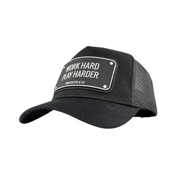 John Hatter &amp; Co Work Hard Play Harder Rubber Edt Trucker Cap